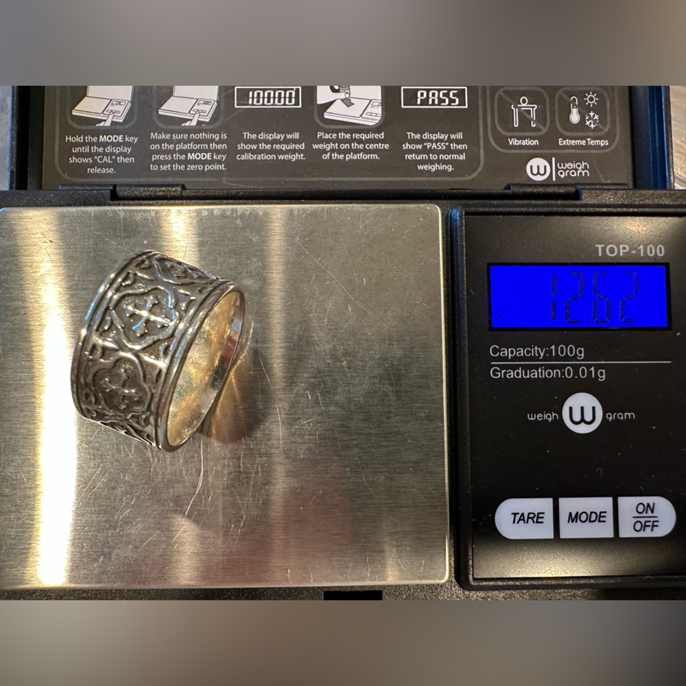 Vintage Wide Band Sterling Silver Ring - Picture 5 of 5